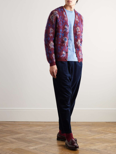 BEAMS PLUS Floral-Print Jacquard-Knit Cardigan outlook