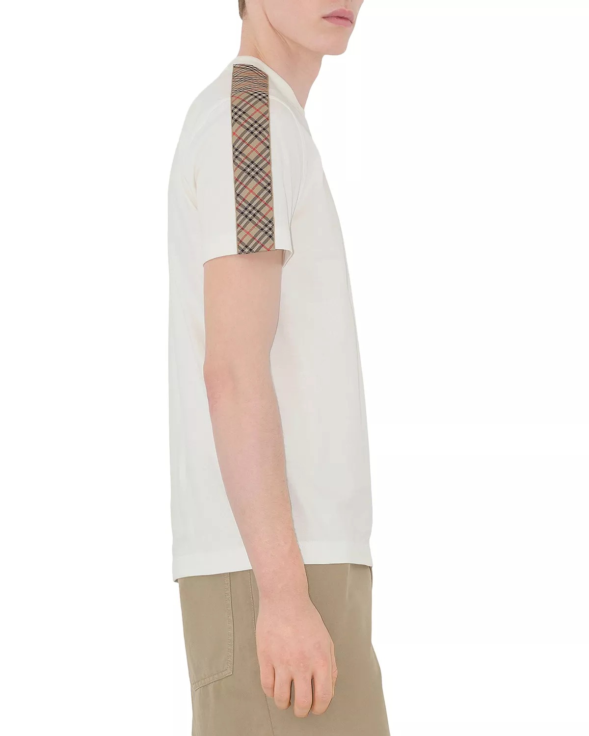 Check Trim Cotton Tee - 2