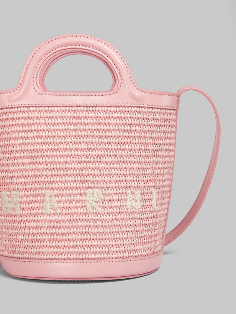 TROPICALIA SMALL BUCKET 부대와 RAFFIA-EFFECT FABRIC 5