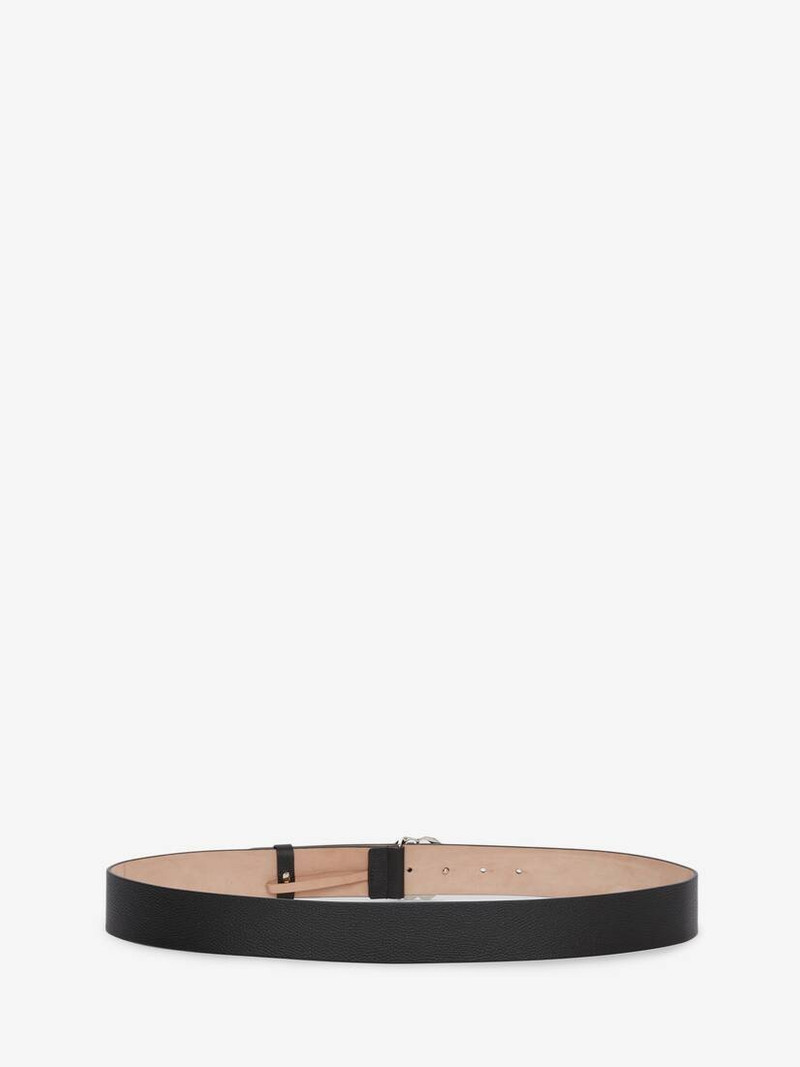 Alexander McQueen Seal Logo Belt in Black outlook
