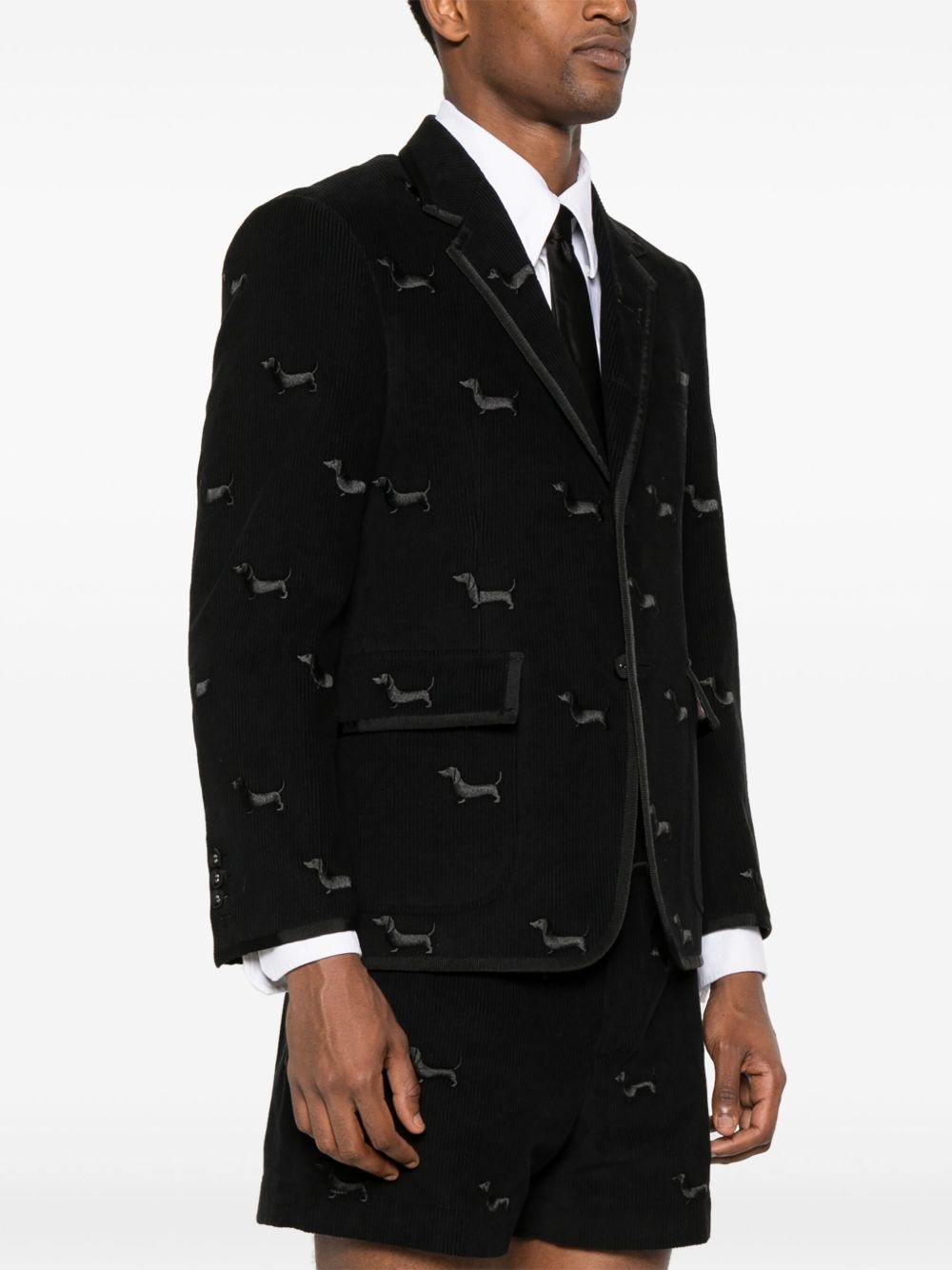 Hector-motif corduroy blazer - 3