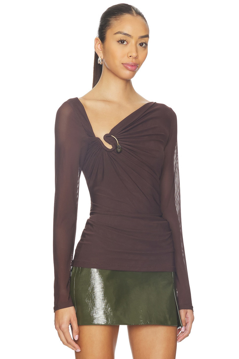 BARDOT Marisol Asymmetric Mesh Top outlook