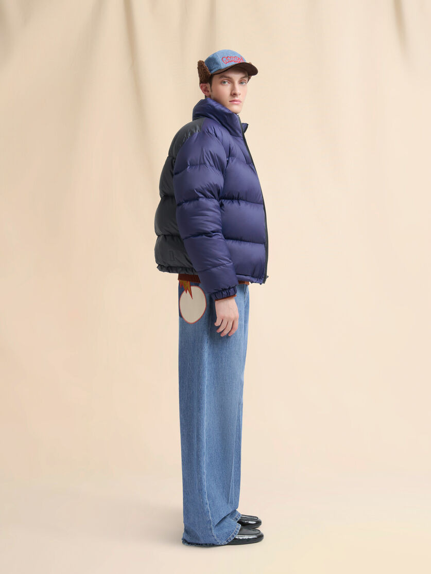 DARK BLUE RIPSTOP NYLON DOWN JACKET - 6