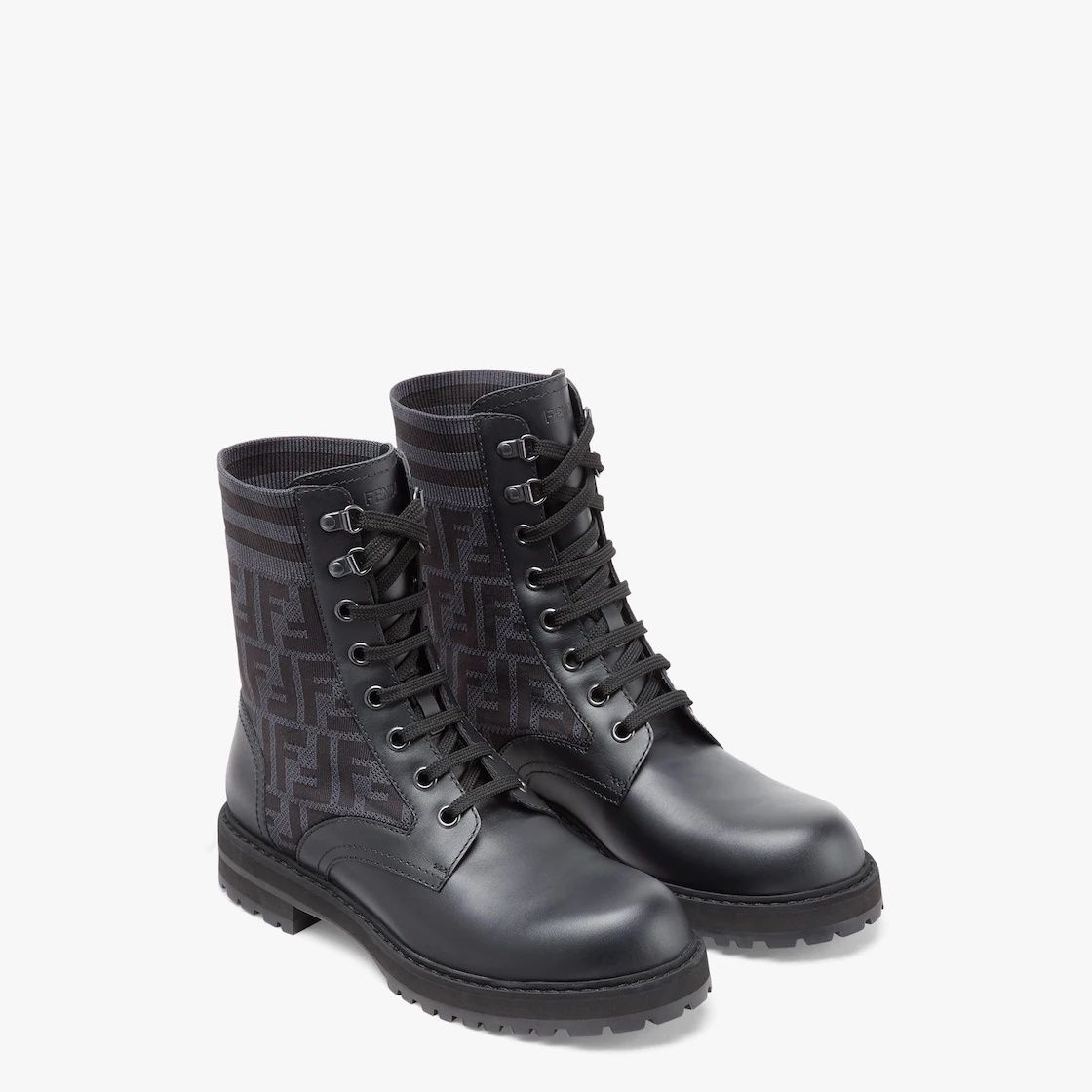 Black leather biker boots - 4