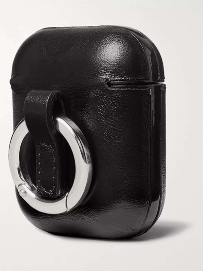 SAINT LAURENT Logo-Print Leather AirPods Case outlook