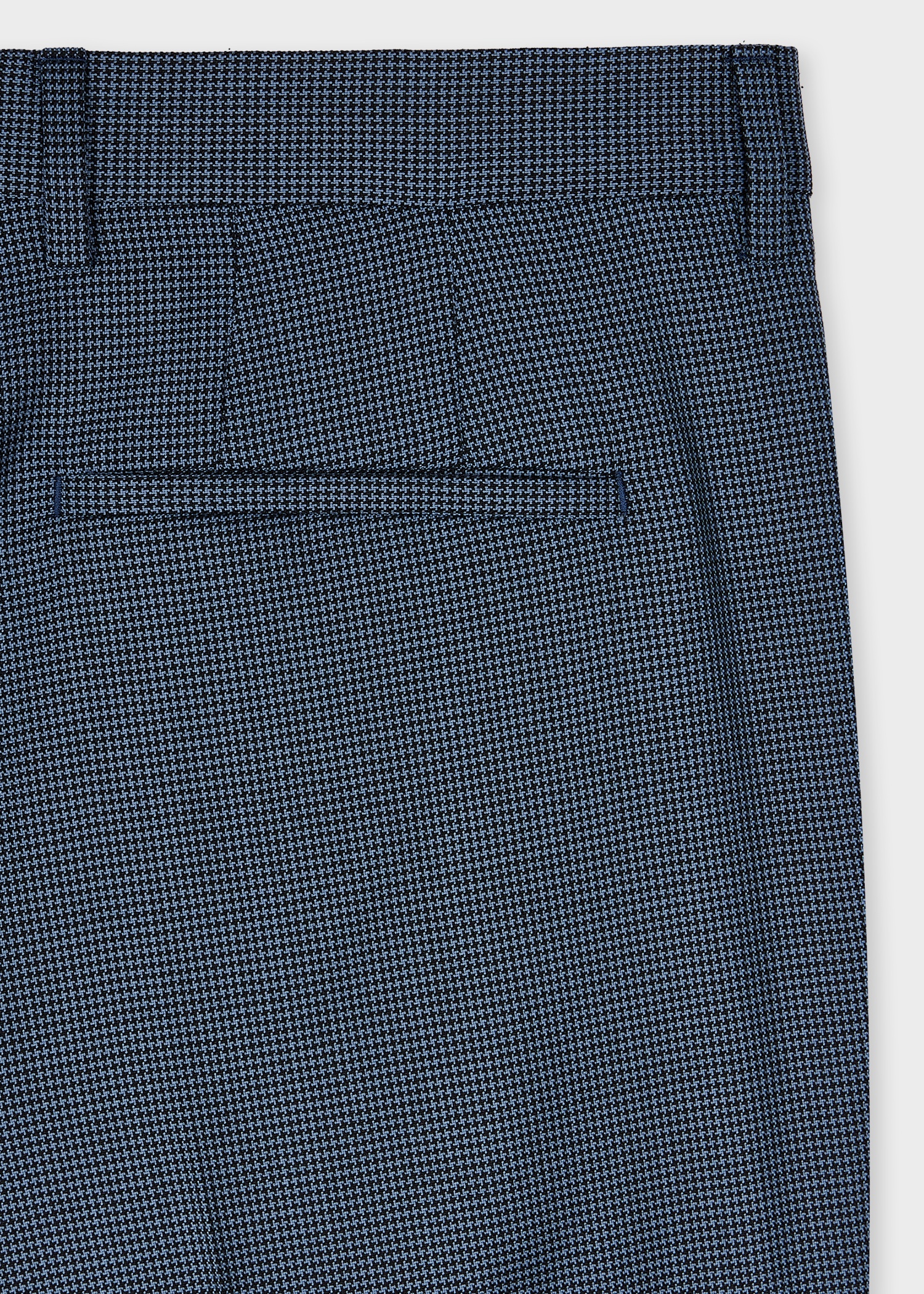 Blue Overdyed Micro-Houndstooth Wool Trousers - 2