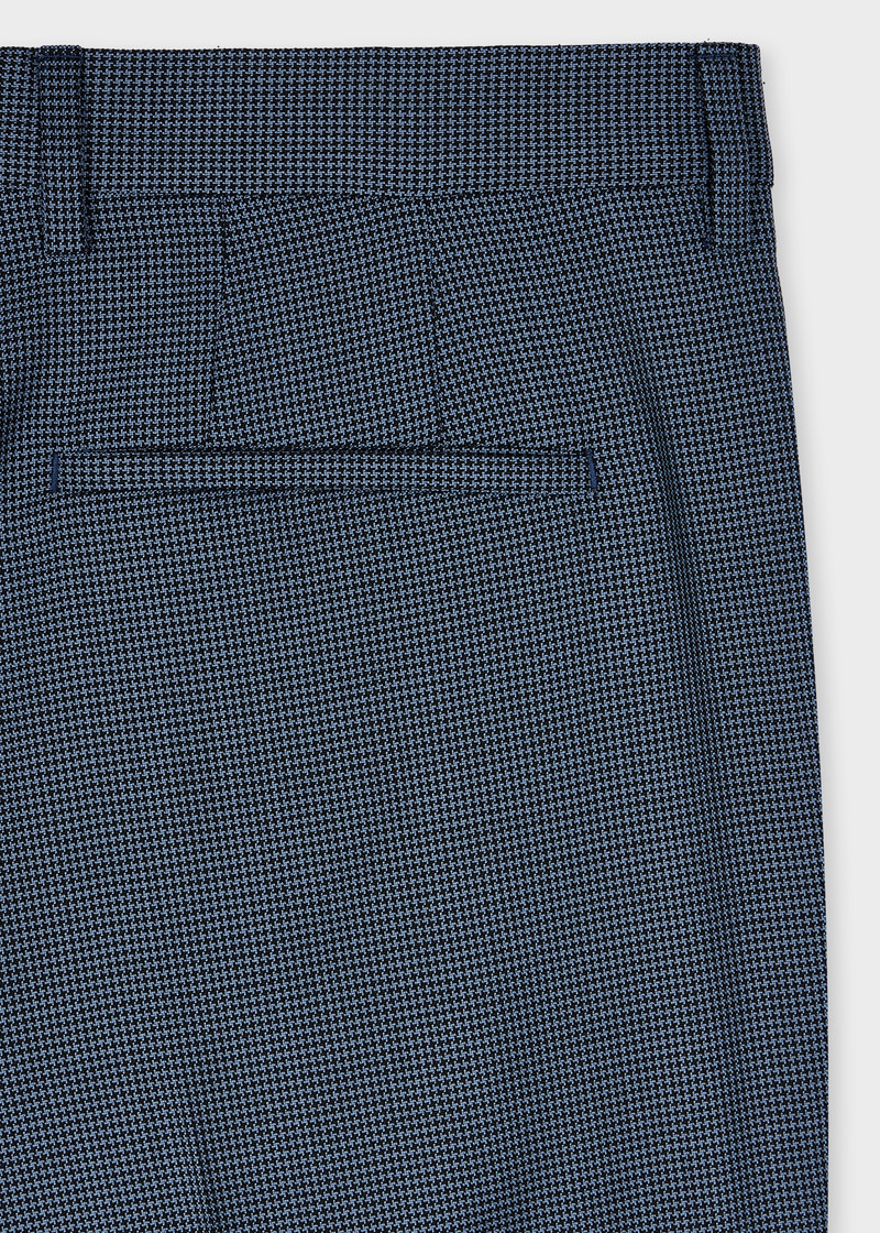 Paul Smith Blue Overdyed Micro-Houndstooth Wool Trousers outlook