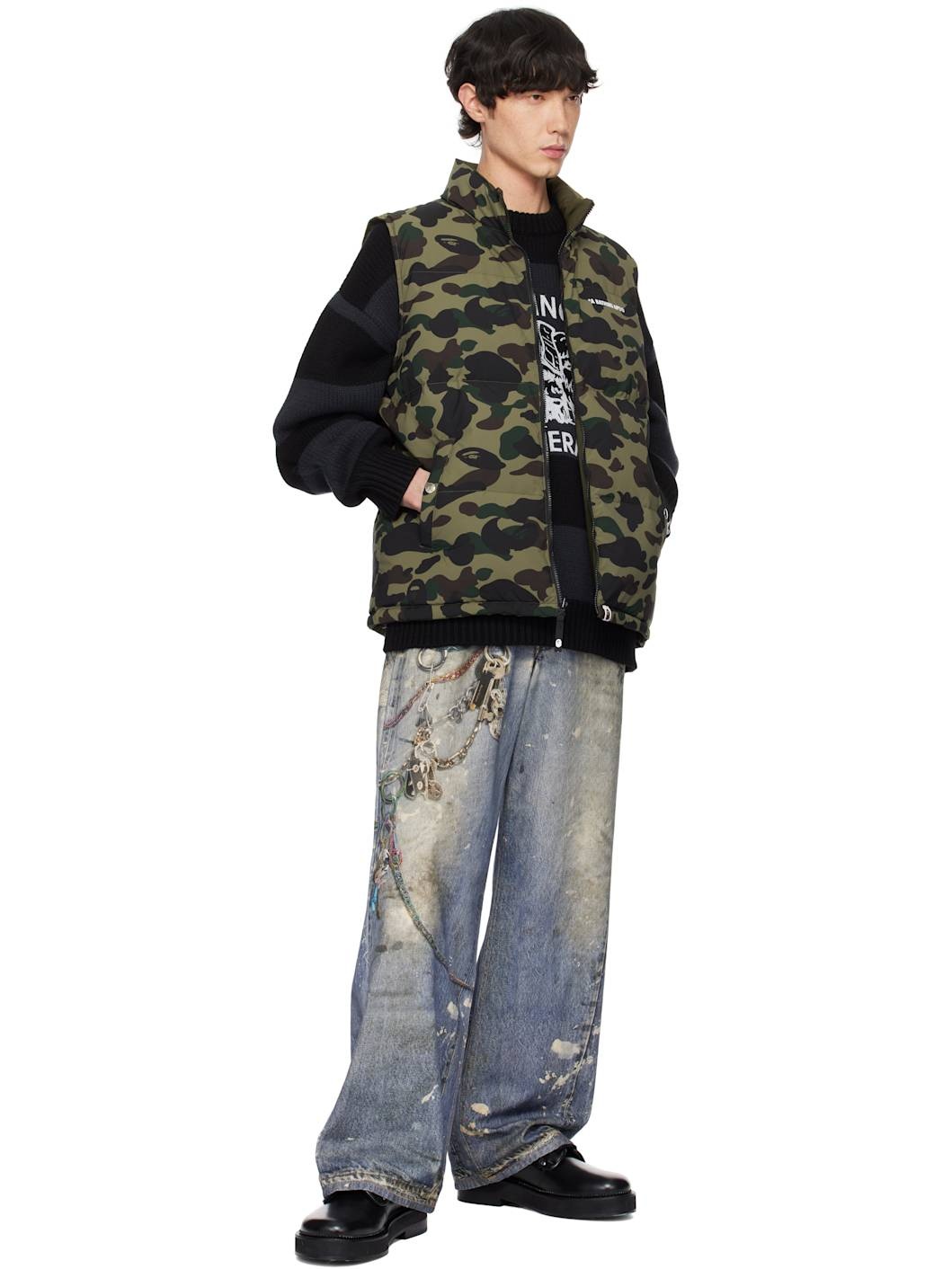 Khaki 1st Camo Reversible Down Vest - 5