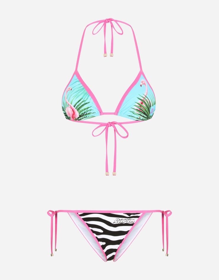 Flamingo-print bikini - 1