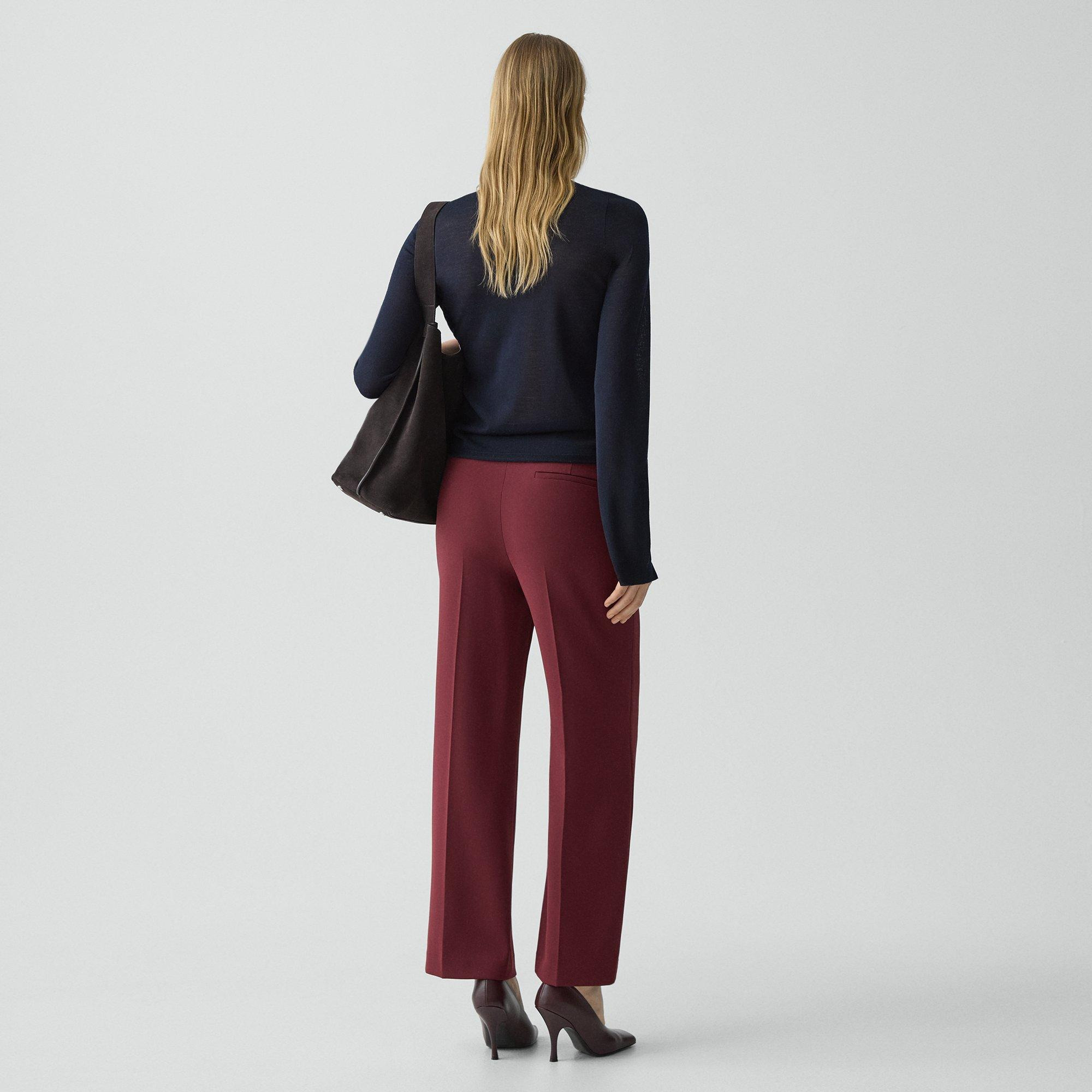 Wide-Leg Pull-On Pant in Admiral Crepe - 4