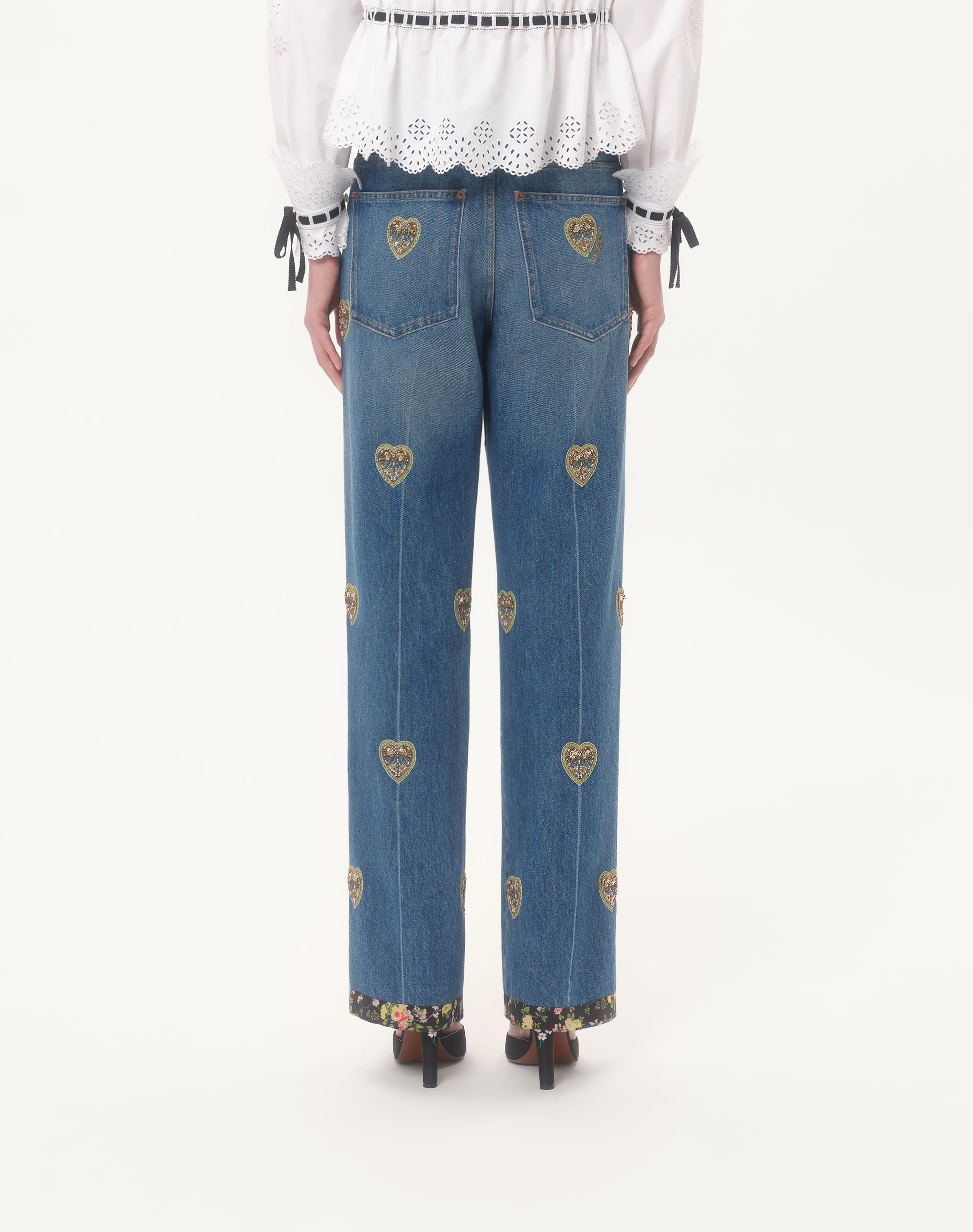 EMBROIDERED DENIM PANTS - 5