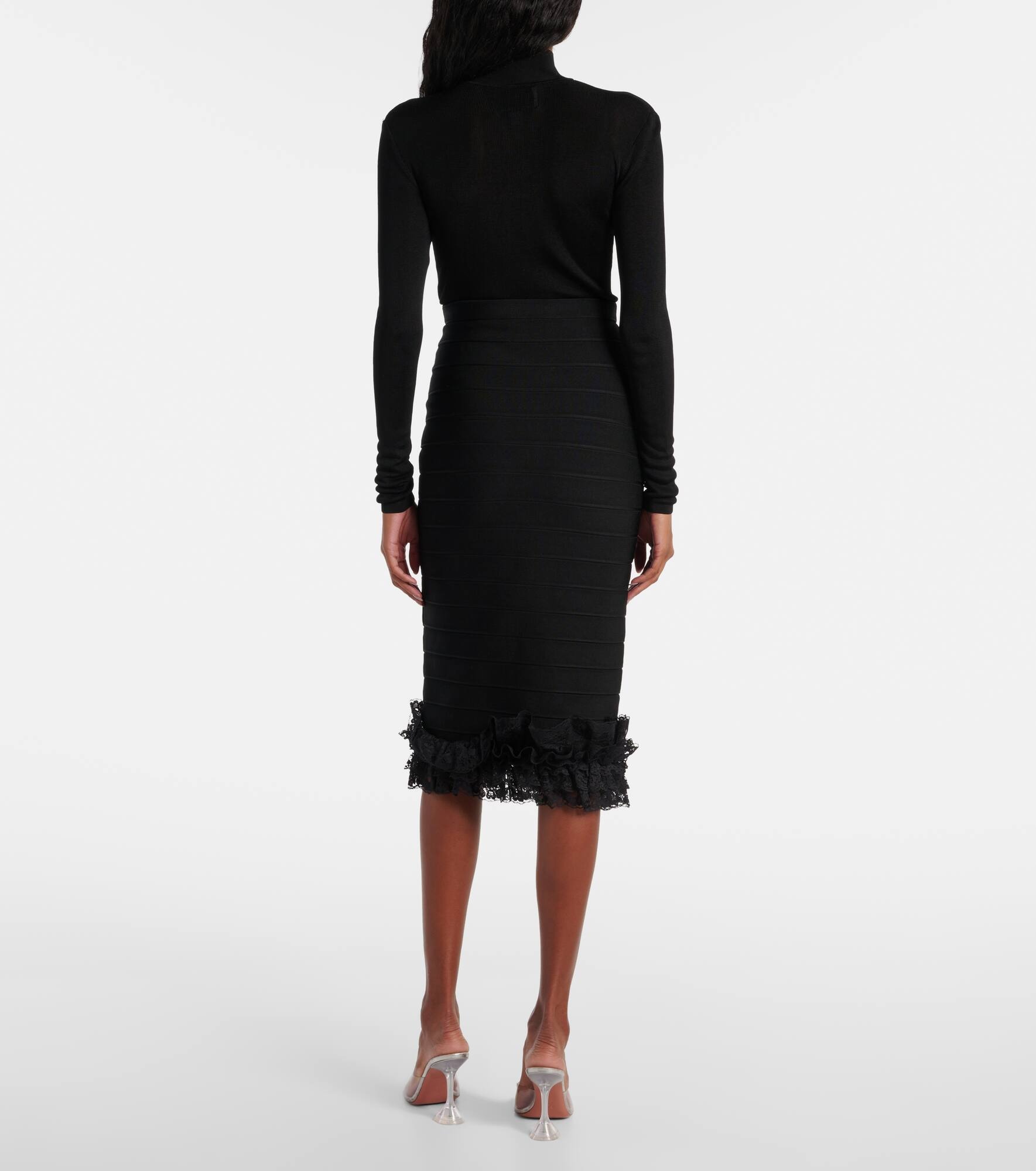 x Christopher Kane lace-trimmed midi skirt - 3