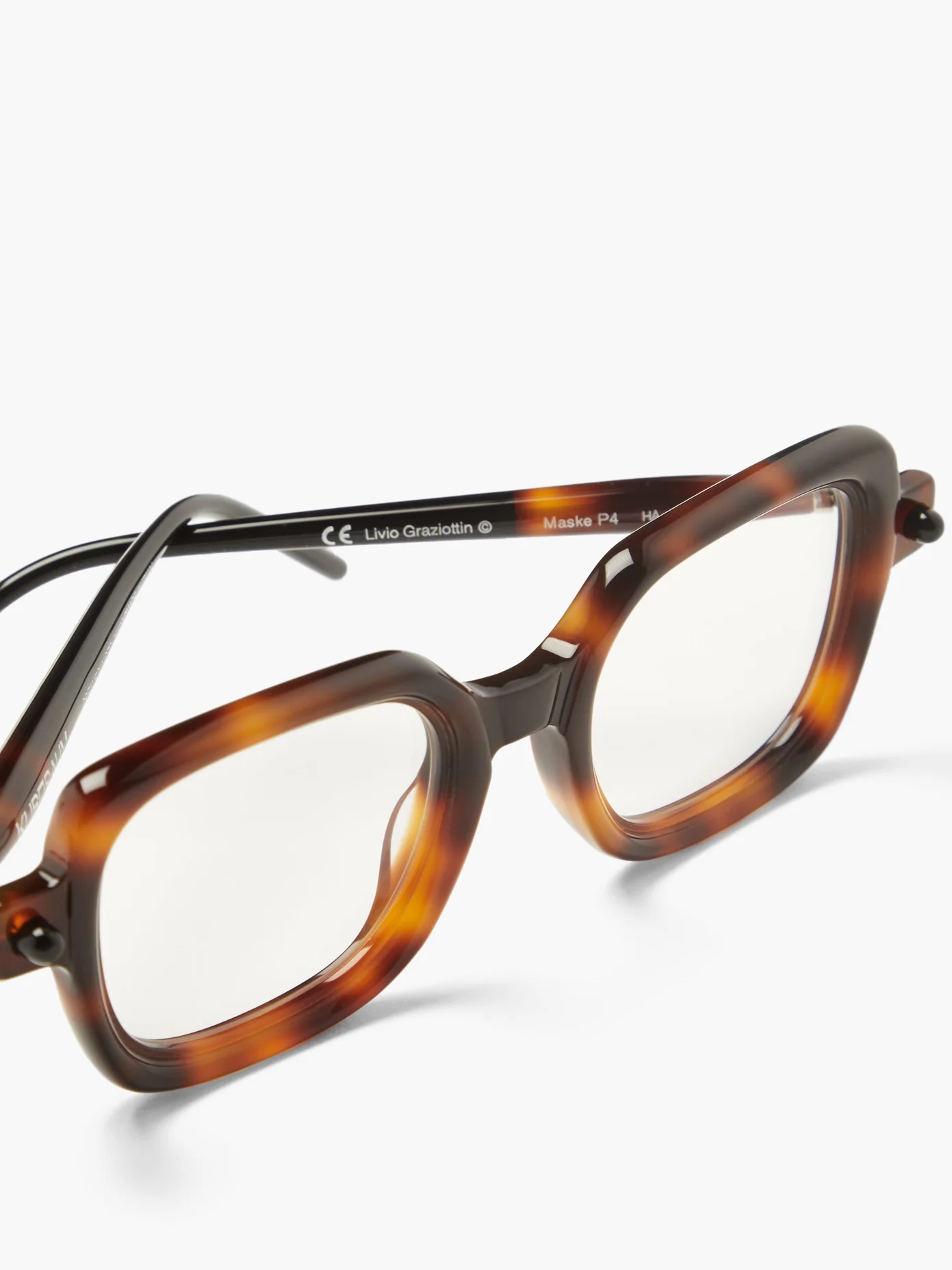 P2 square tortoiseshell-acetate glasses - 4