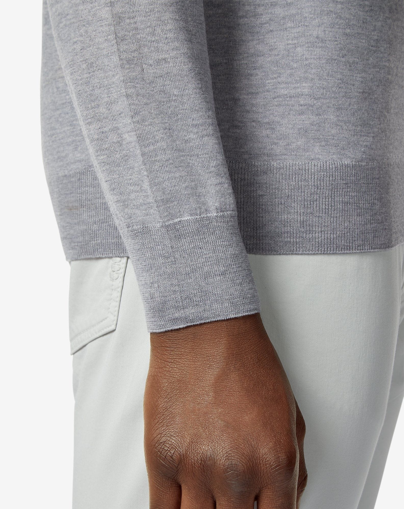 Grey ultra-light cotton polo shirt - 5