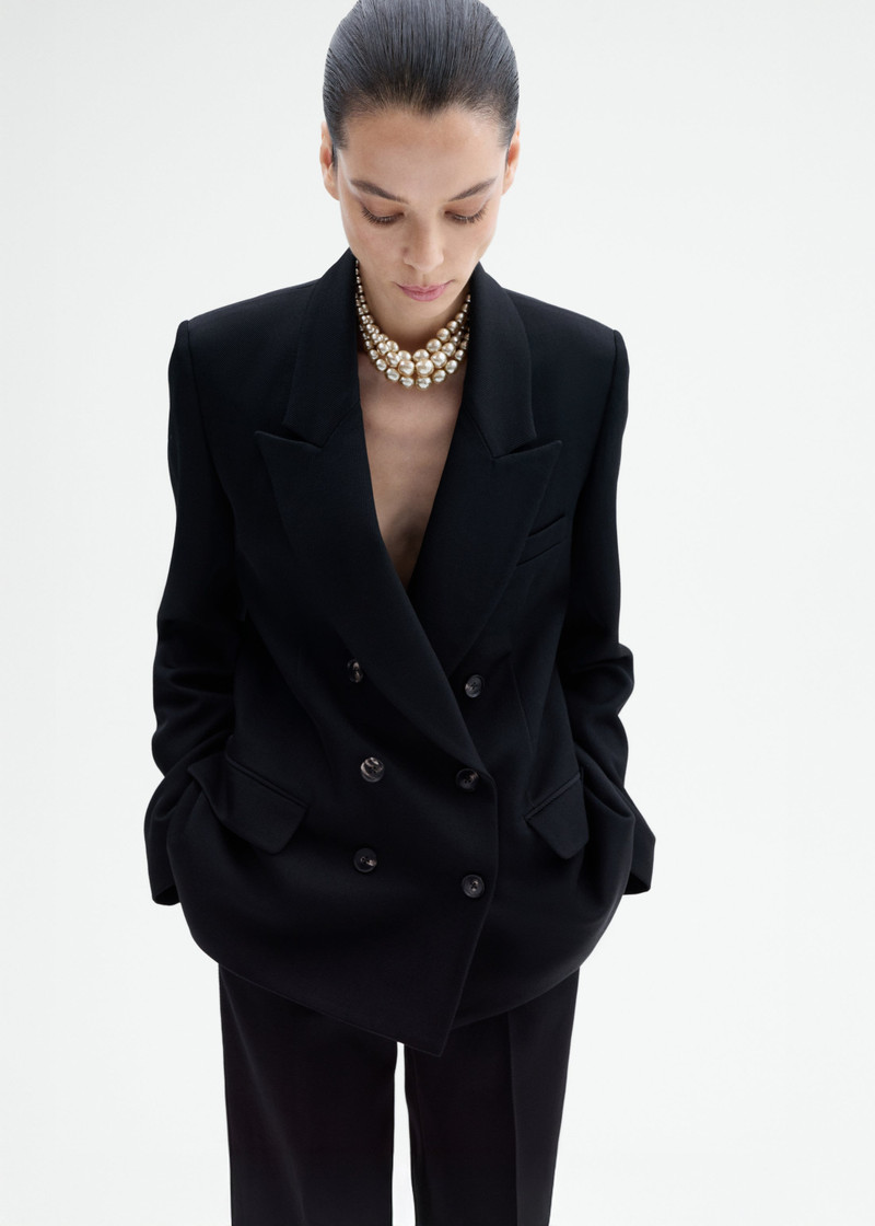 Textured Tuxedo Blazer in Virgin Wool 6