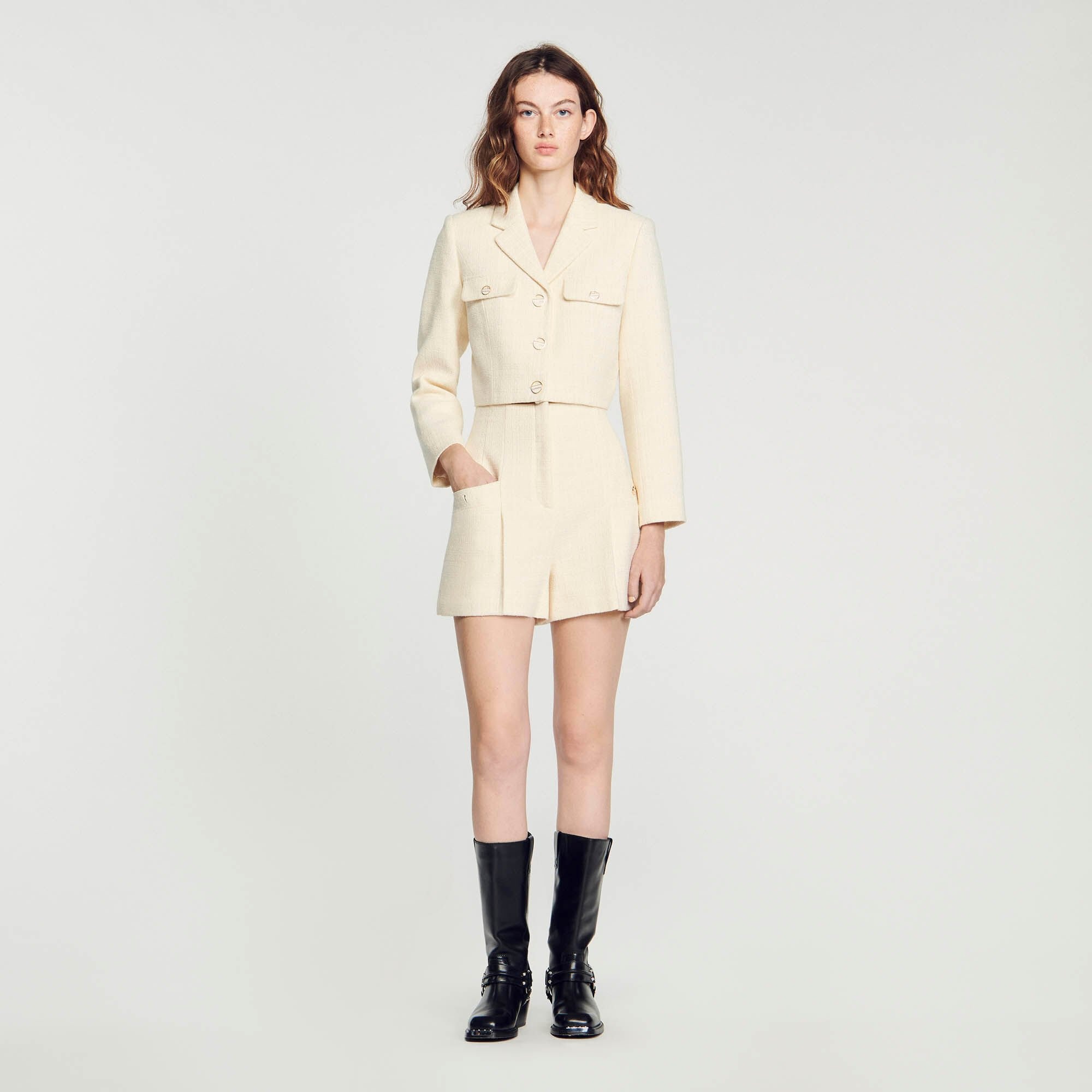 TWEED HIGH-WAISTED SHORTS - 2