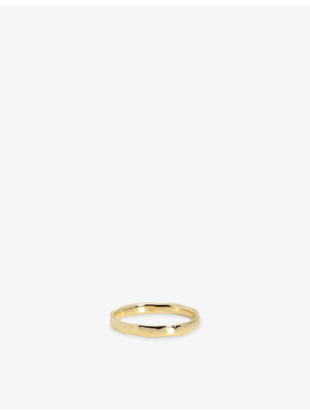 Hammered Thin 14ct Yellow-Gold Band Ring - 1