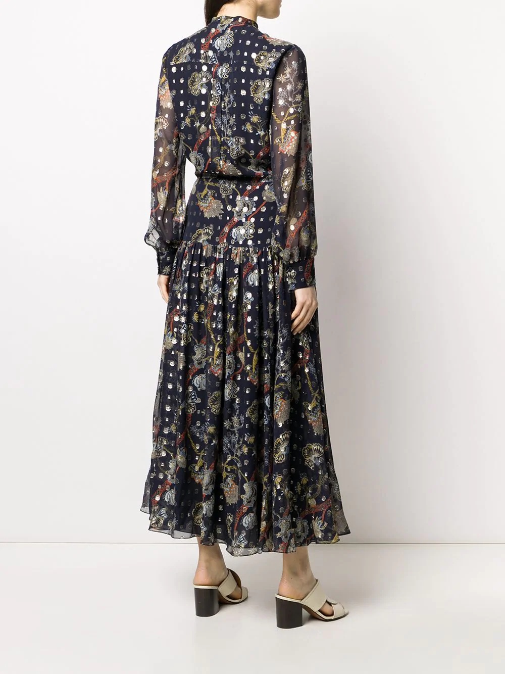 floral print long dress - 4