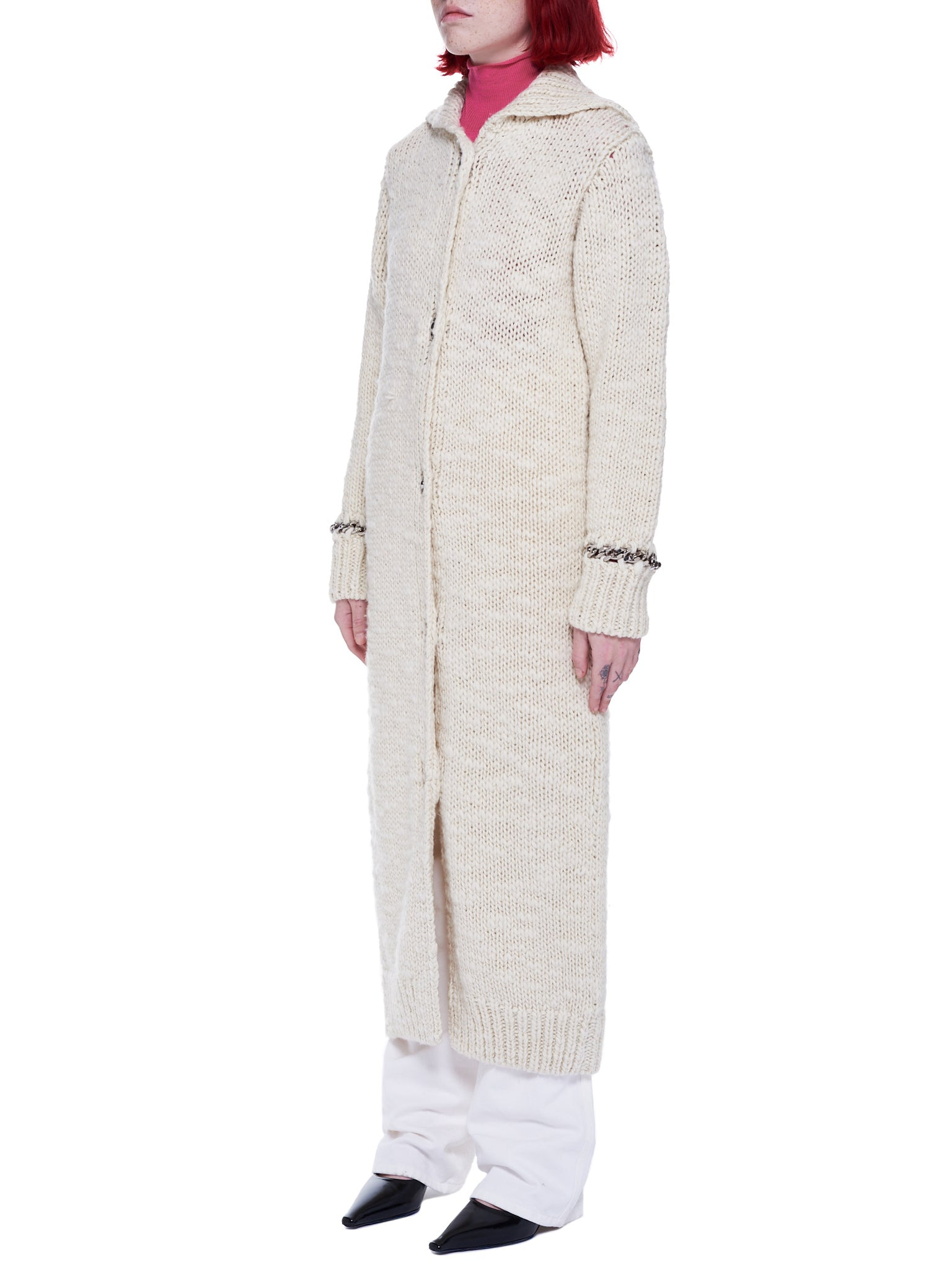 Elongated Knitted Cardigan - 2