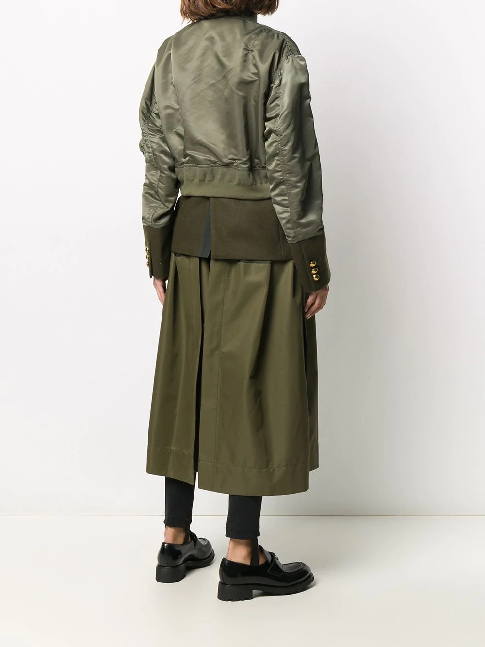 layered mid length coat - 4