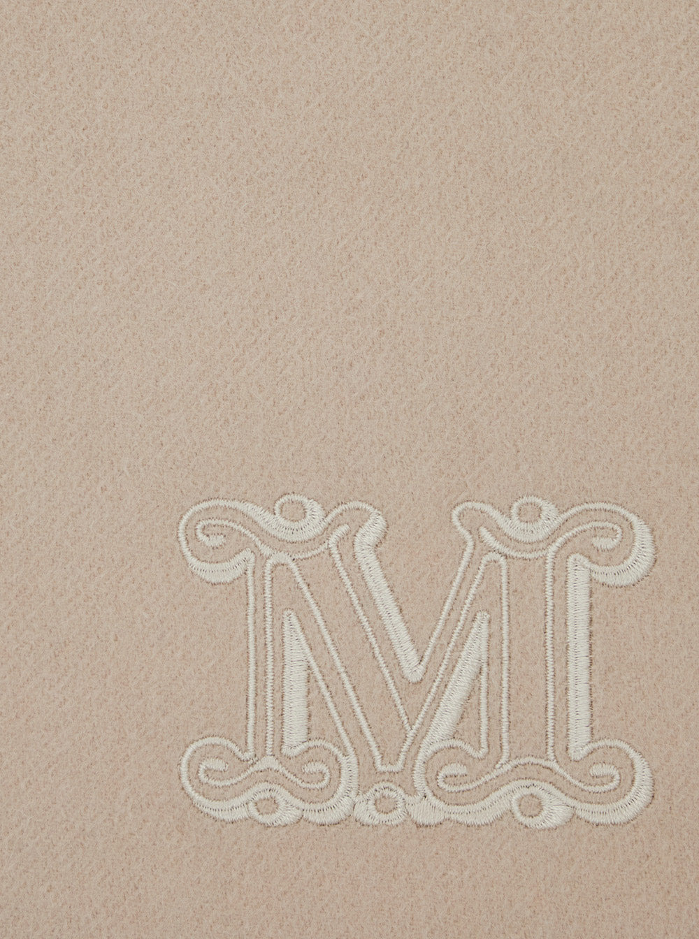 Max Mara Women 'Dalia' Beige Rectangular Scarf With Logo Embroidery On The Front In Cashmere Woman - 3