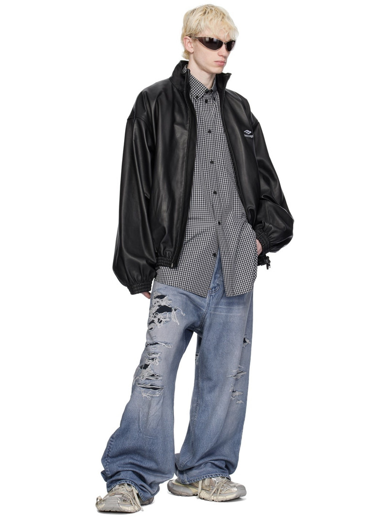 BALENCIAGA logo-print check-pattern shirt outlook