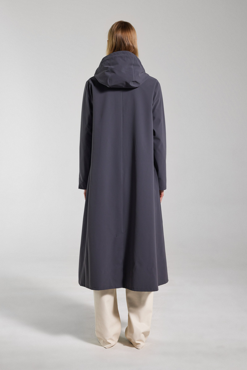 Mosebacke Long Lightweight Zip Matte Raincoat Metal 6