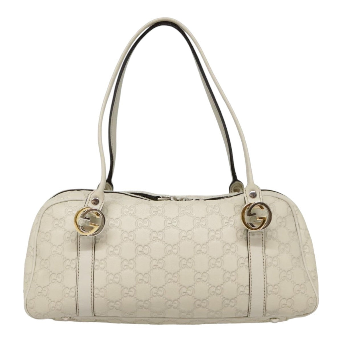 GUCCI Guccissima GG Twins Hand Bag Leather White - 2