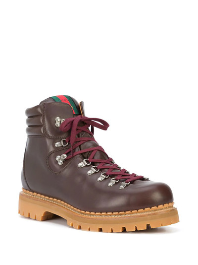 GUCCI lace-up boots with Web outlook