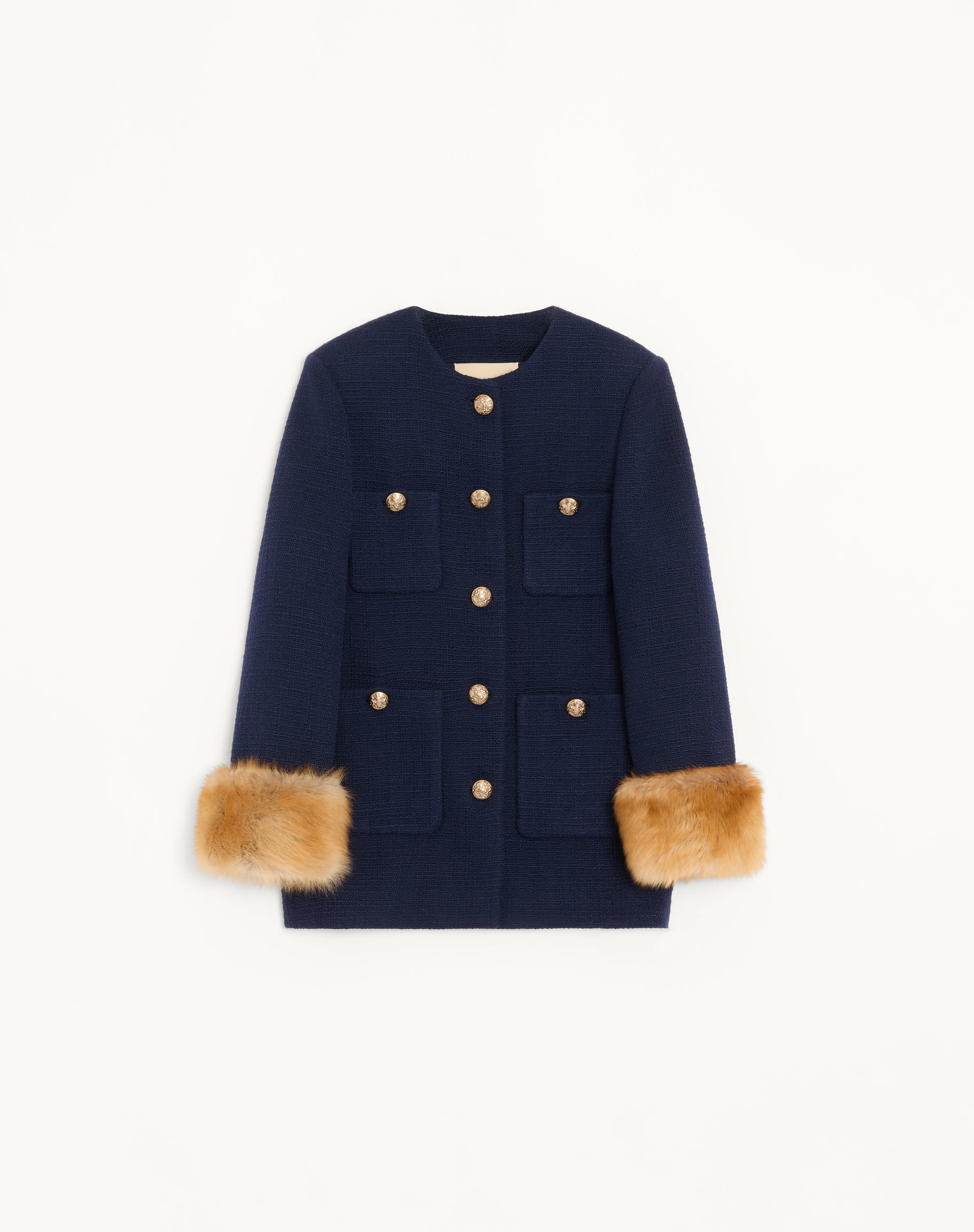 CABAN IN PLAIN WOOL TWEED - 1