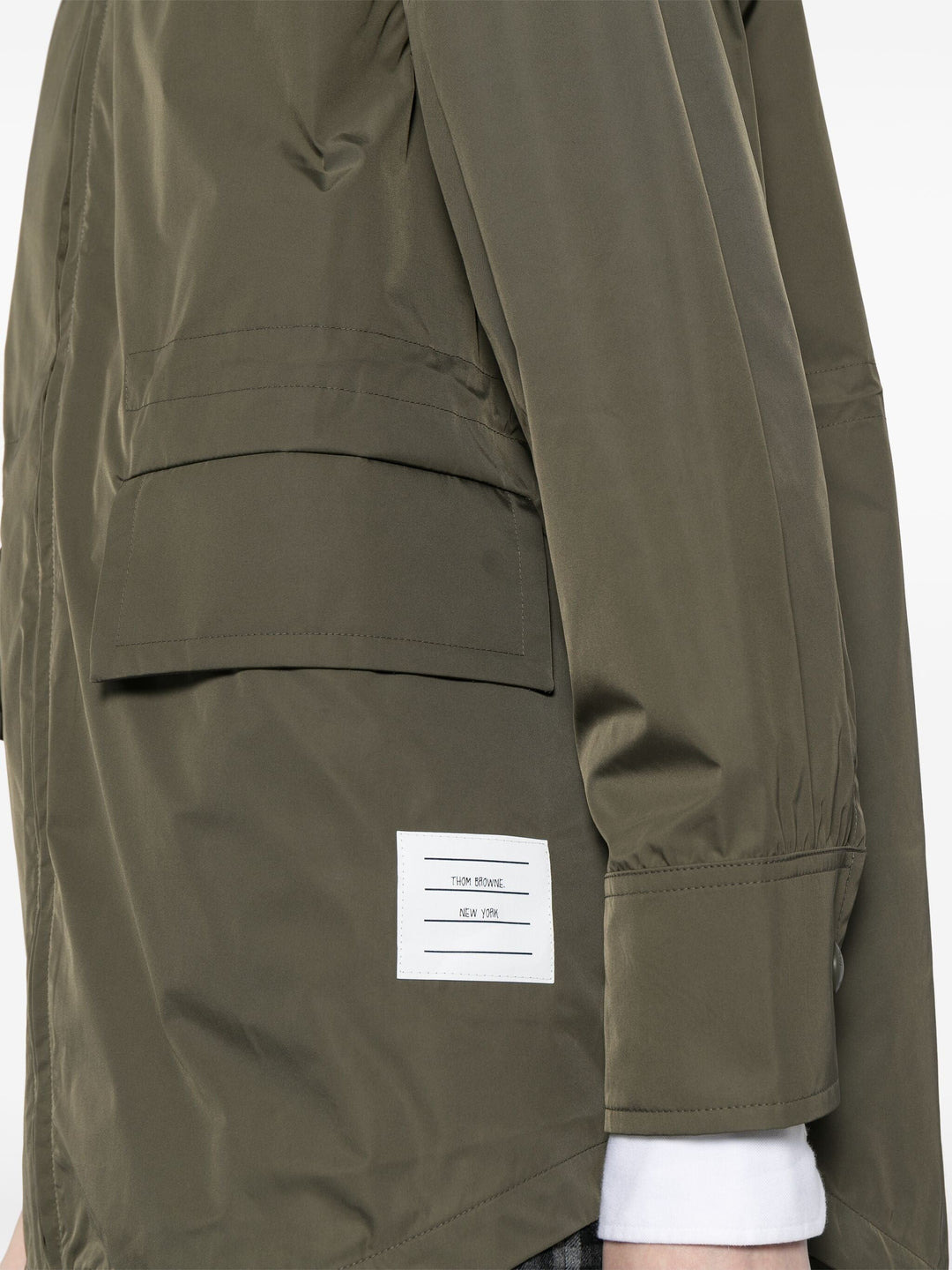 Hooded Shirt Hem Parka In Nylon - 5
