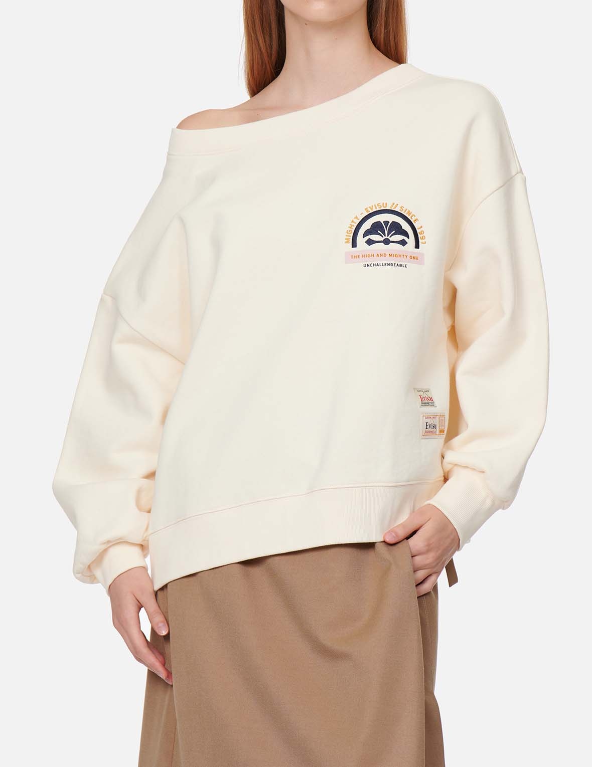 LOGO AND KAMON EMBROIDERED 2-WAY SWEATSHIRT - 4