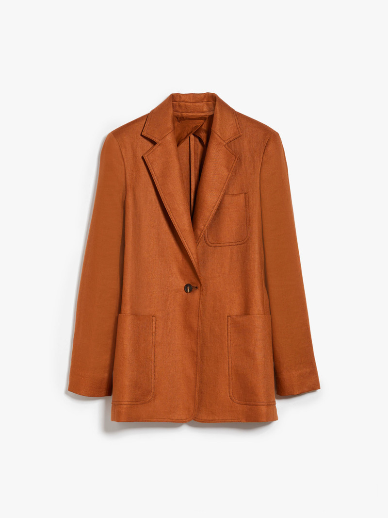 BOEMIA Single-breasted linen blazer - 1