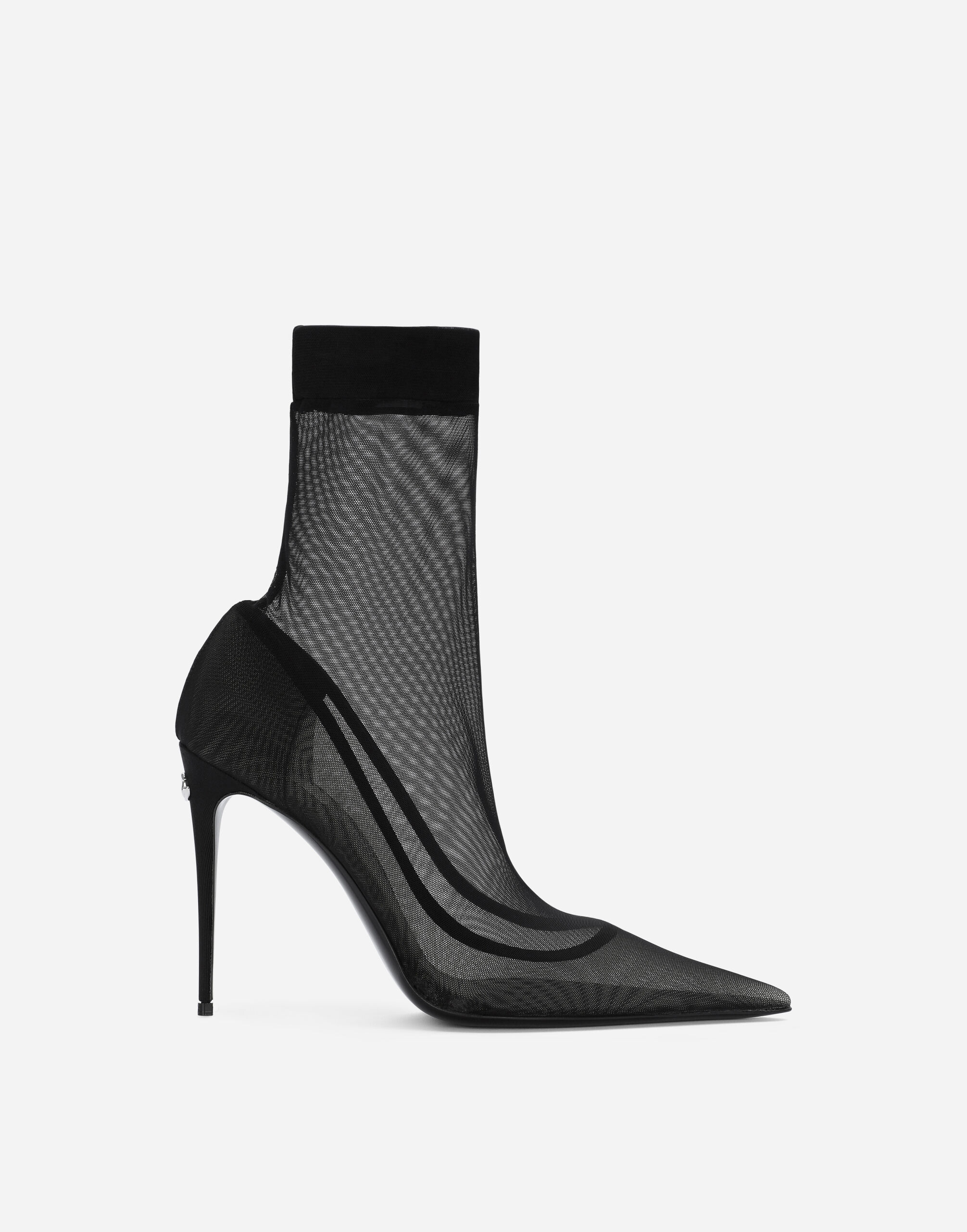 Stretch tulle ankle boots - 1