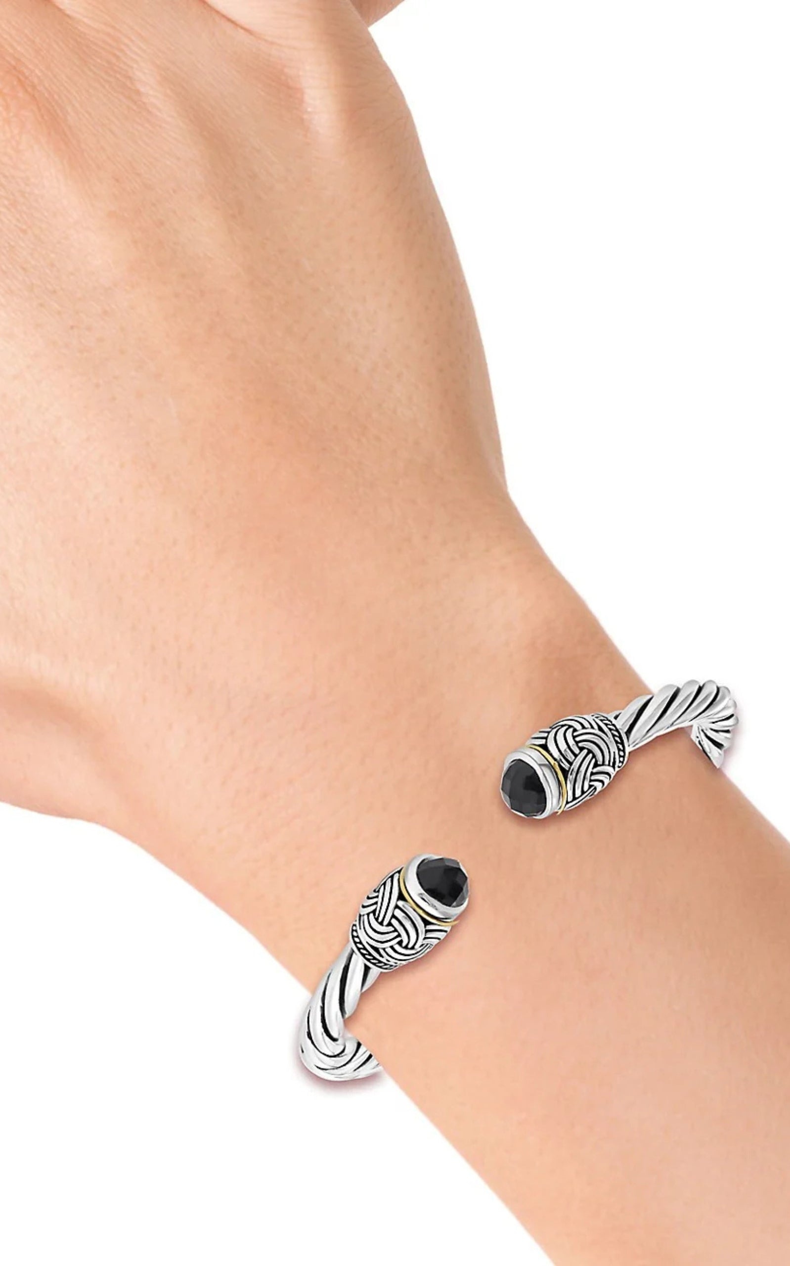 Effy Sterling Silver, 18K Yellow Gold & Onyx Bangle Bracelet - 2