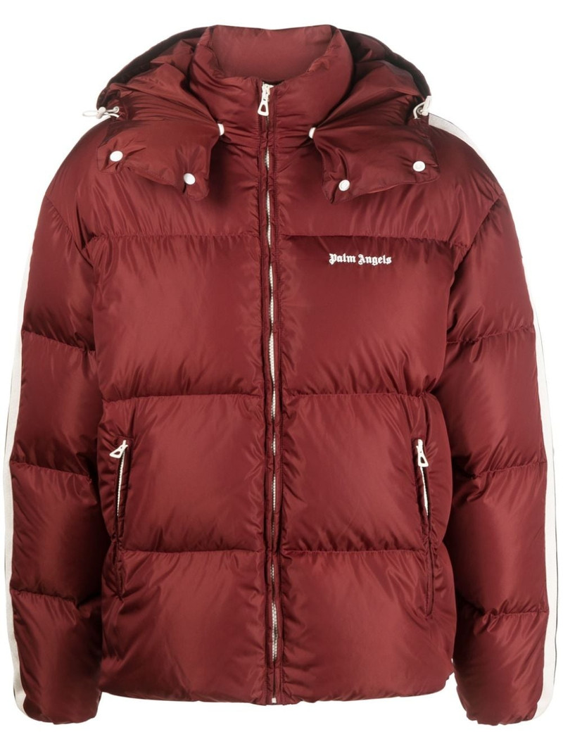 logo-print padded jacket 1