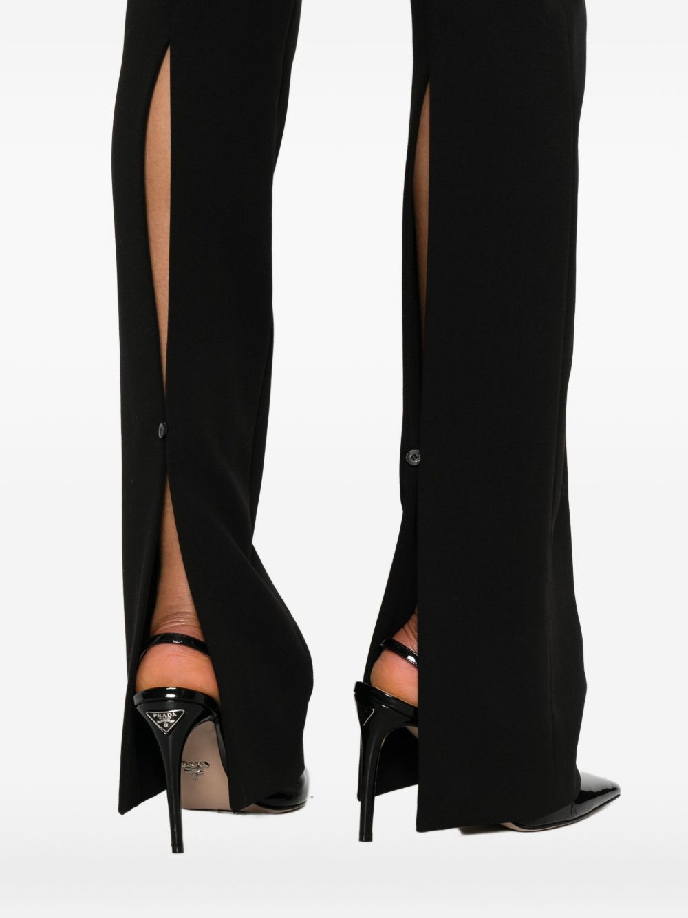 back-slit flared trousers - 5