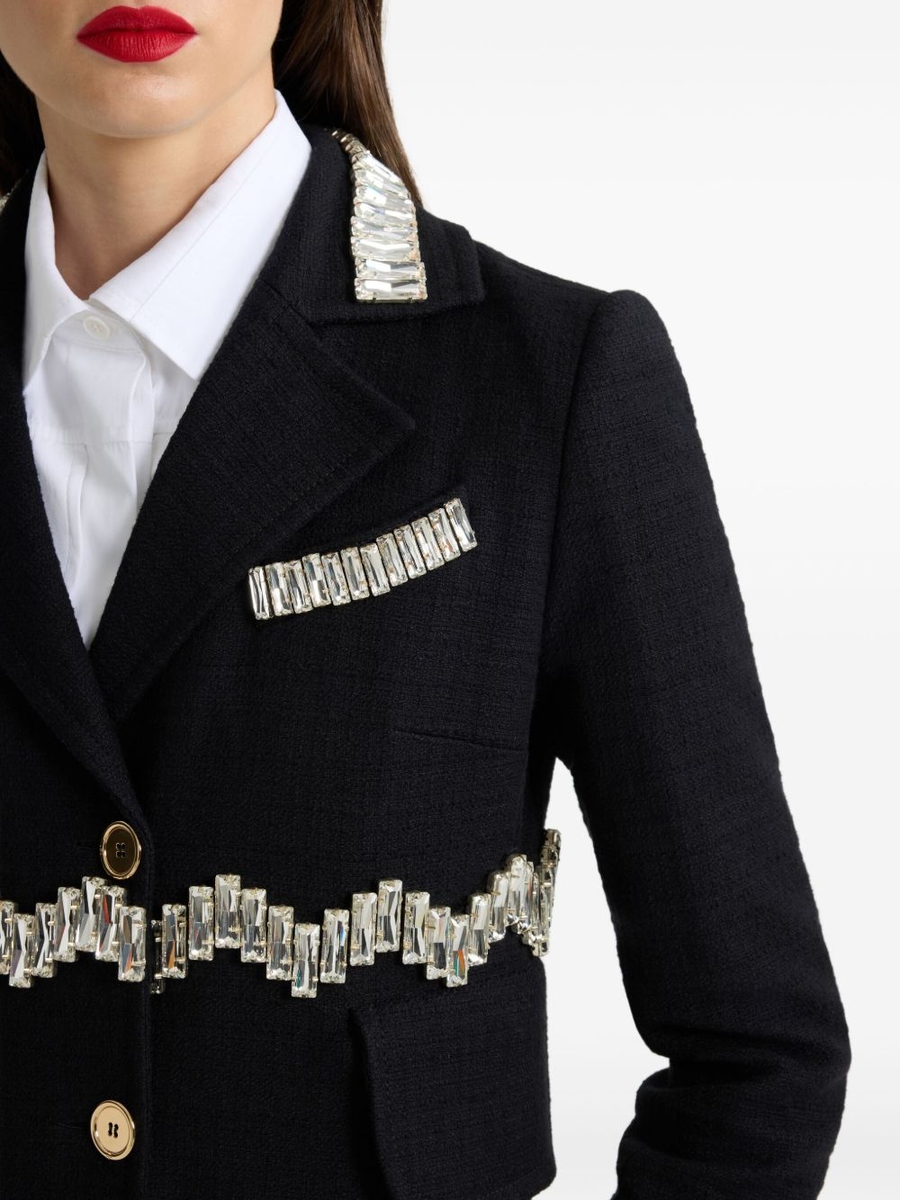 crystal-embellished coat - 4