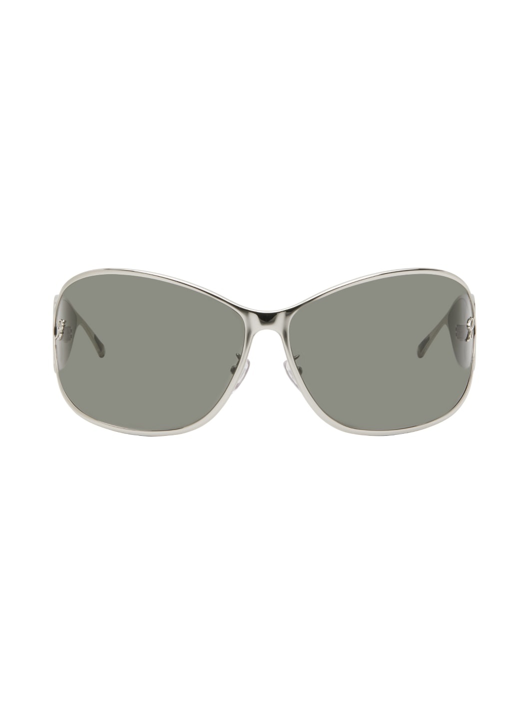 Silver Wraparound Sunglasses - 1