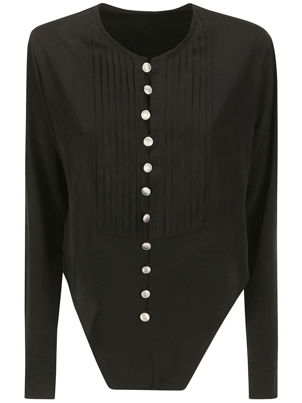 pleated asymmetric-hem blouse - 1