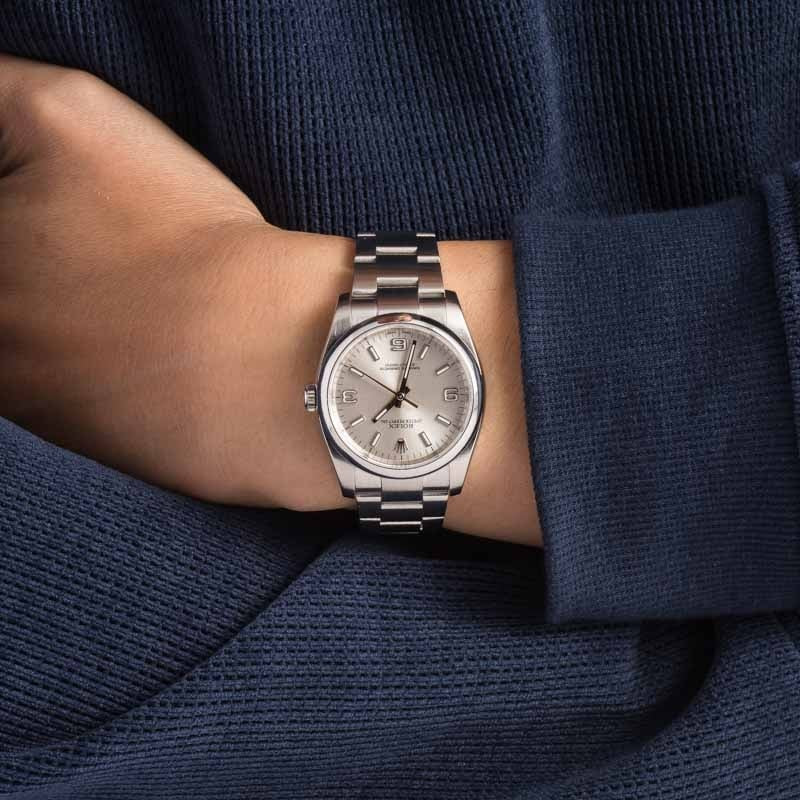 Rolex Oyster Perpetual 116000 Silver Arabic Dial - 5