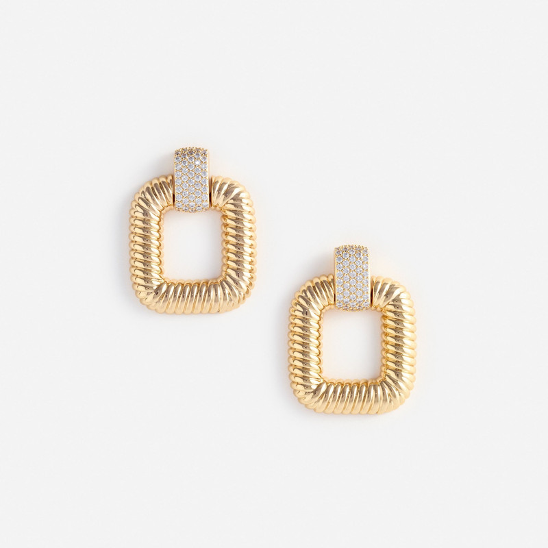 Gold Knocker Earrings - 1