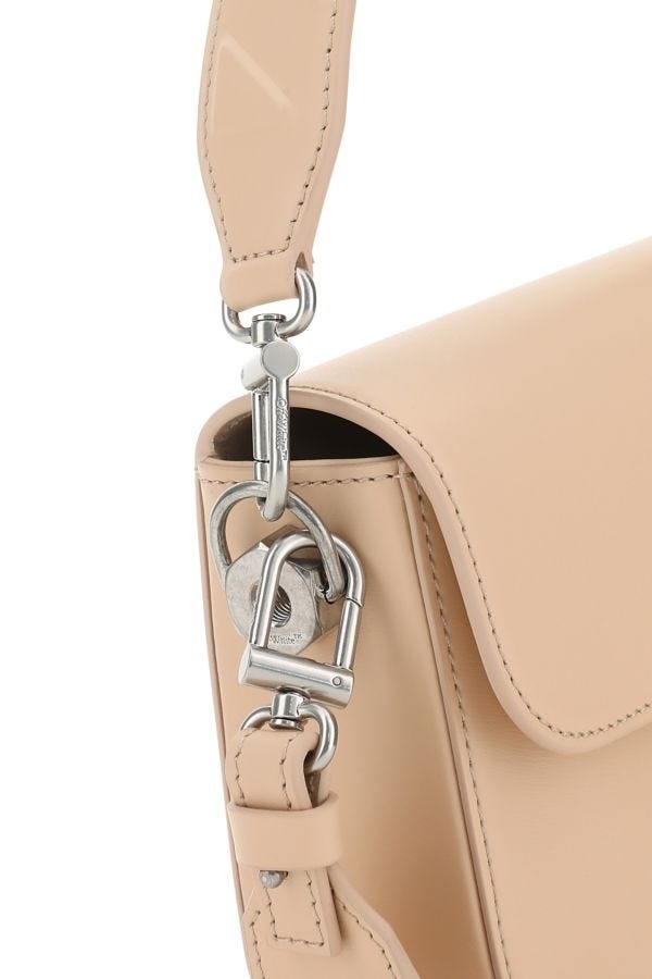 トートバッグ OFF WHITE Light Pink Leather Small Plain Binder Handbag Off-White Light pink leather small Plain Binder handbag