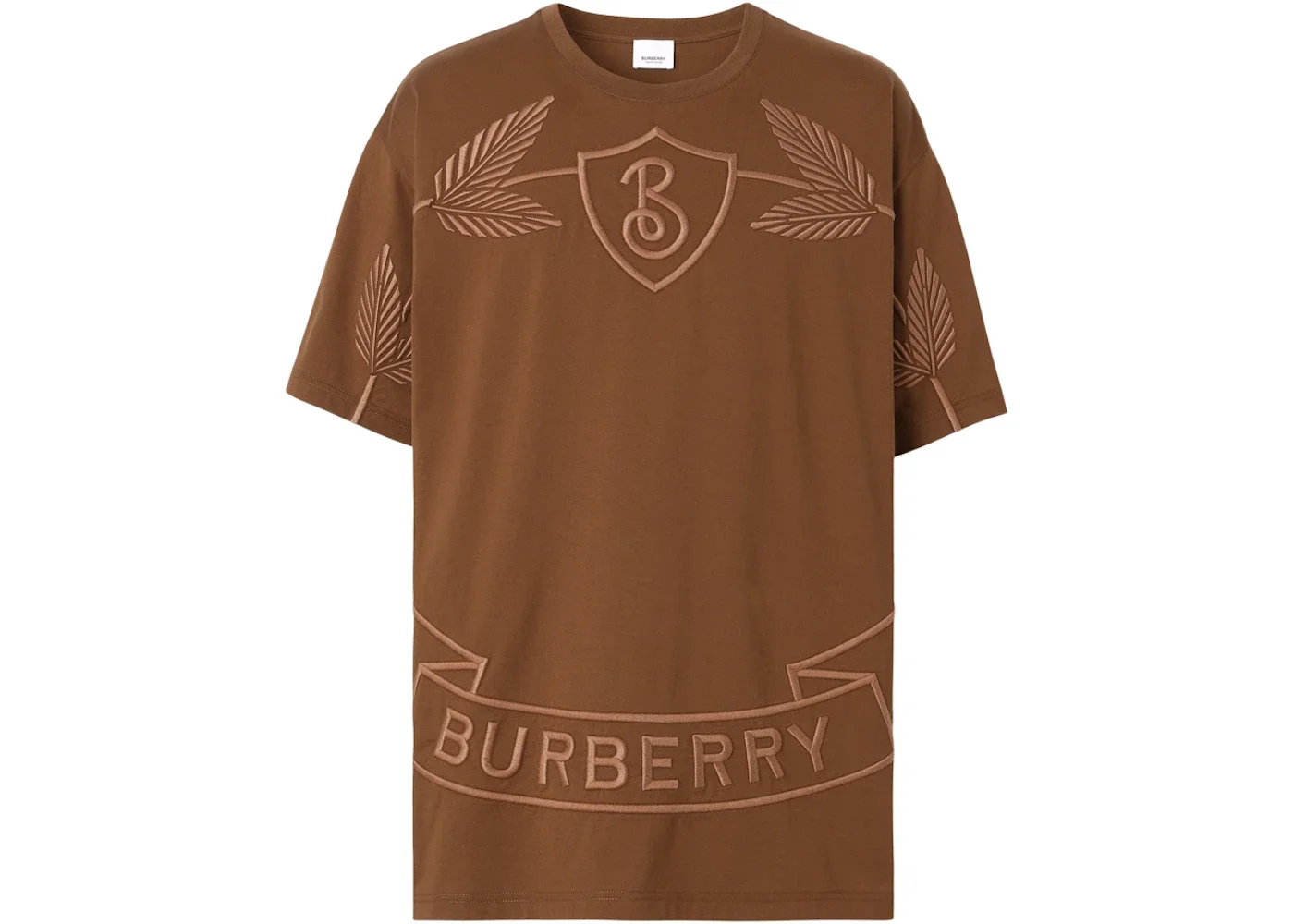 Burberry Oak Leaf Crest Cotton Tee Dark Birch Brown - 1