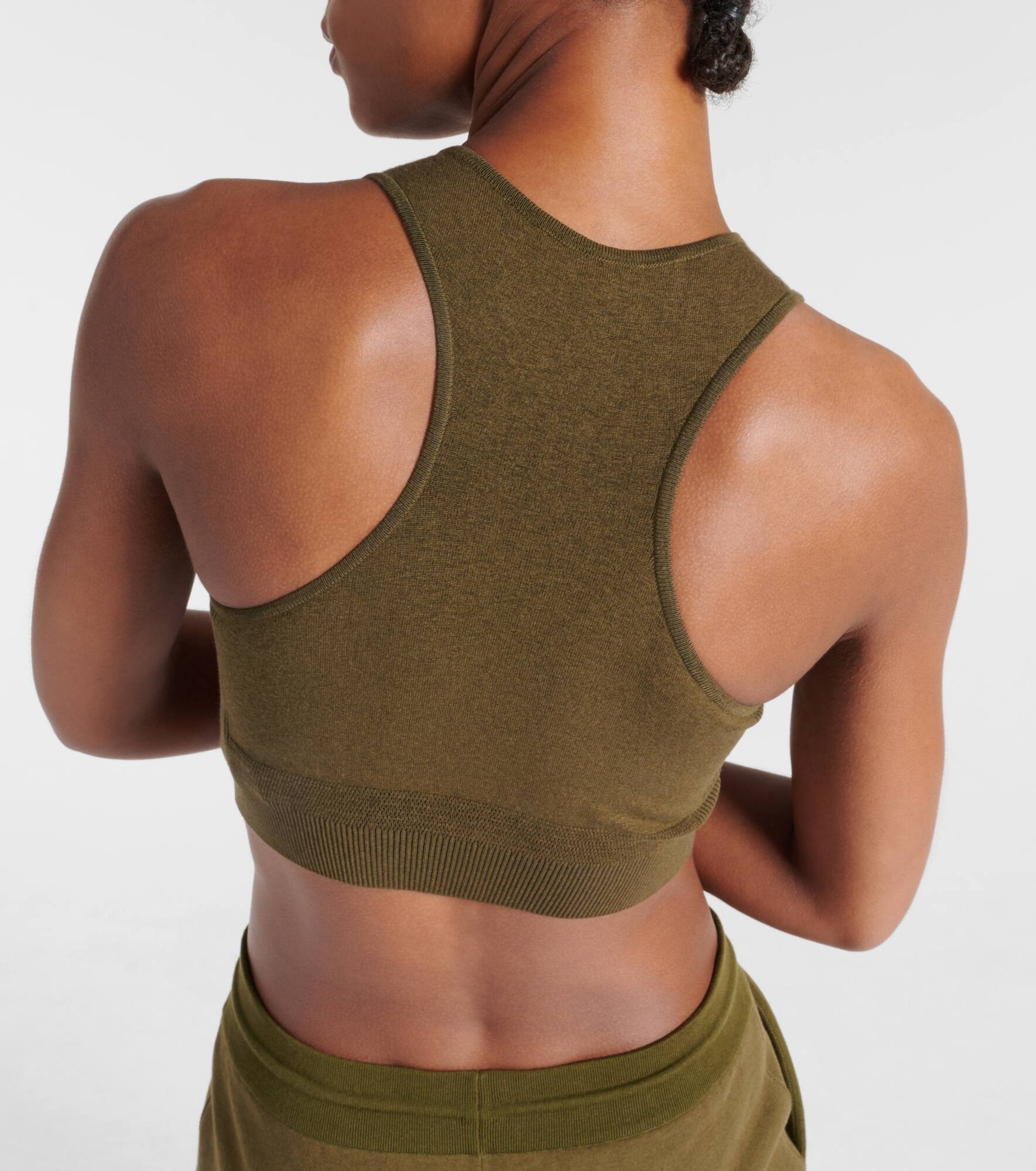 Ribbed-knit silk-blend sports bra - 6