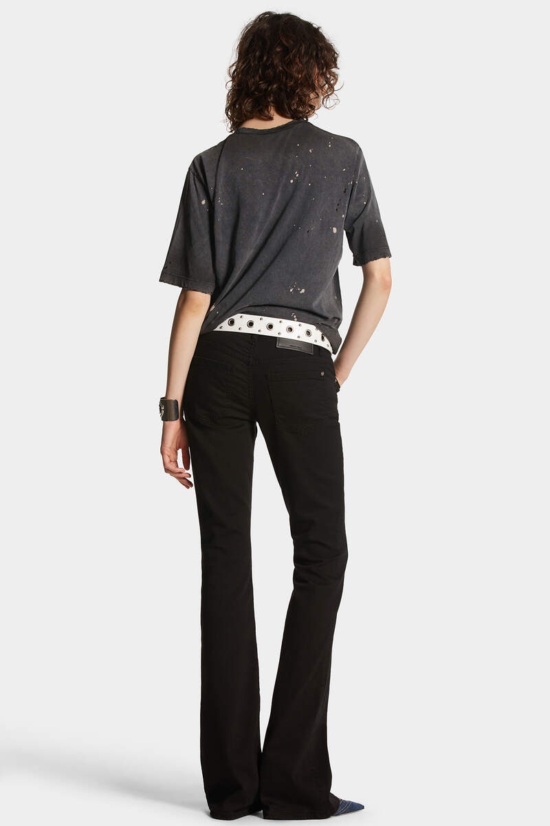 BULL DYED MEDIUM WAIST FLARE TWIGGY JEANS - 4