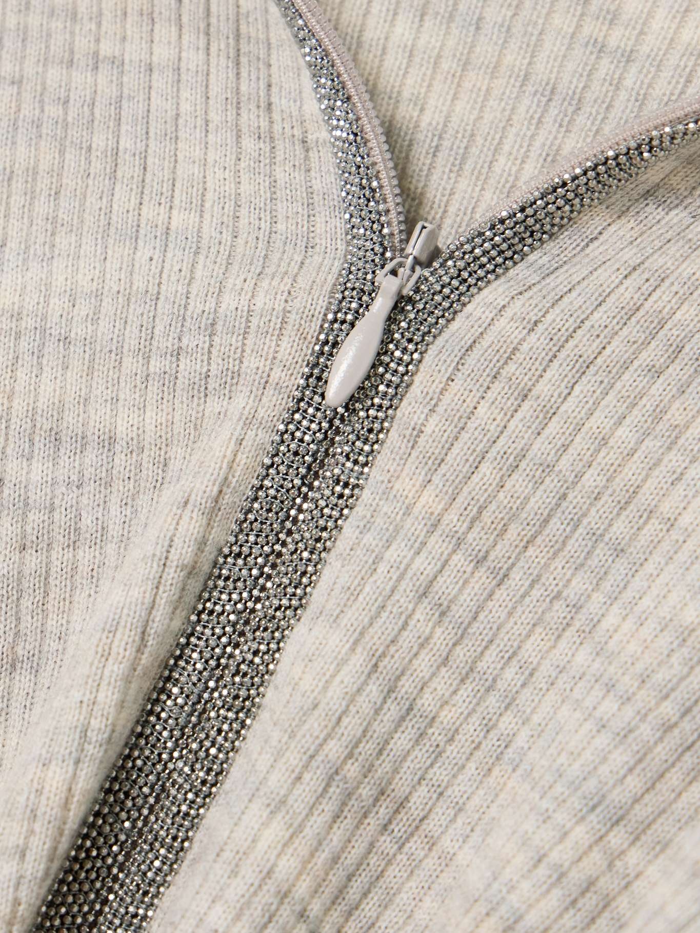 Bead-embellished ribbed wool and cashmere-blend half-zip sweater - 5