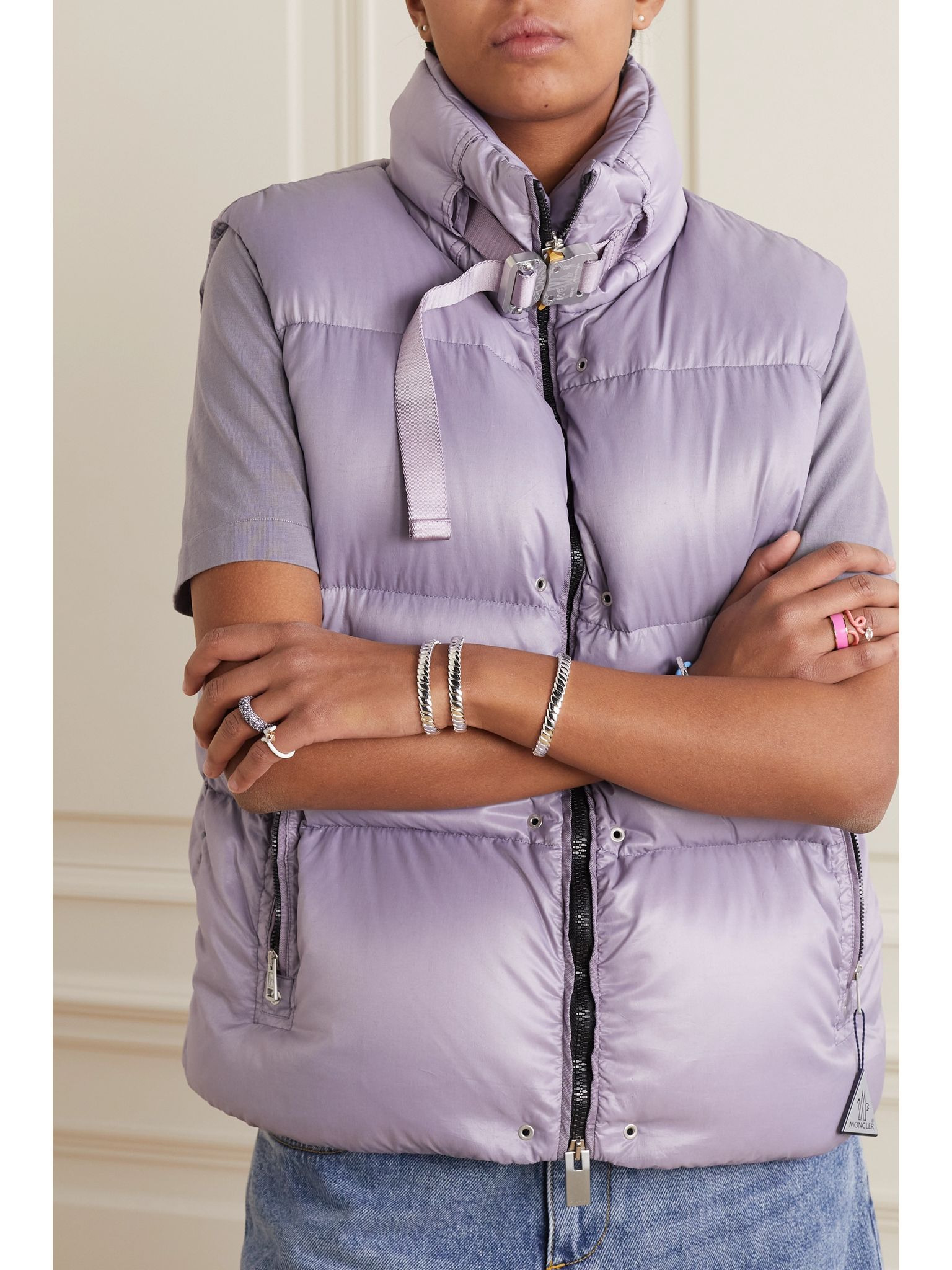 + 1017 ALYX 9SM Islote quilted shell down vest Lavender - 3