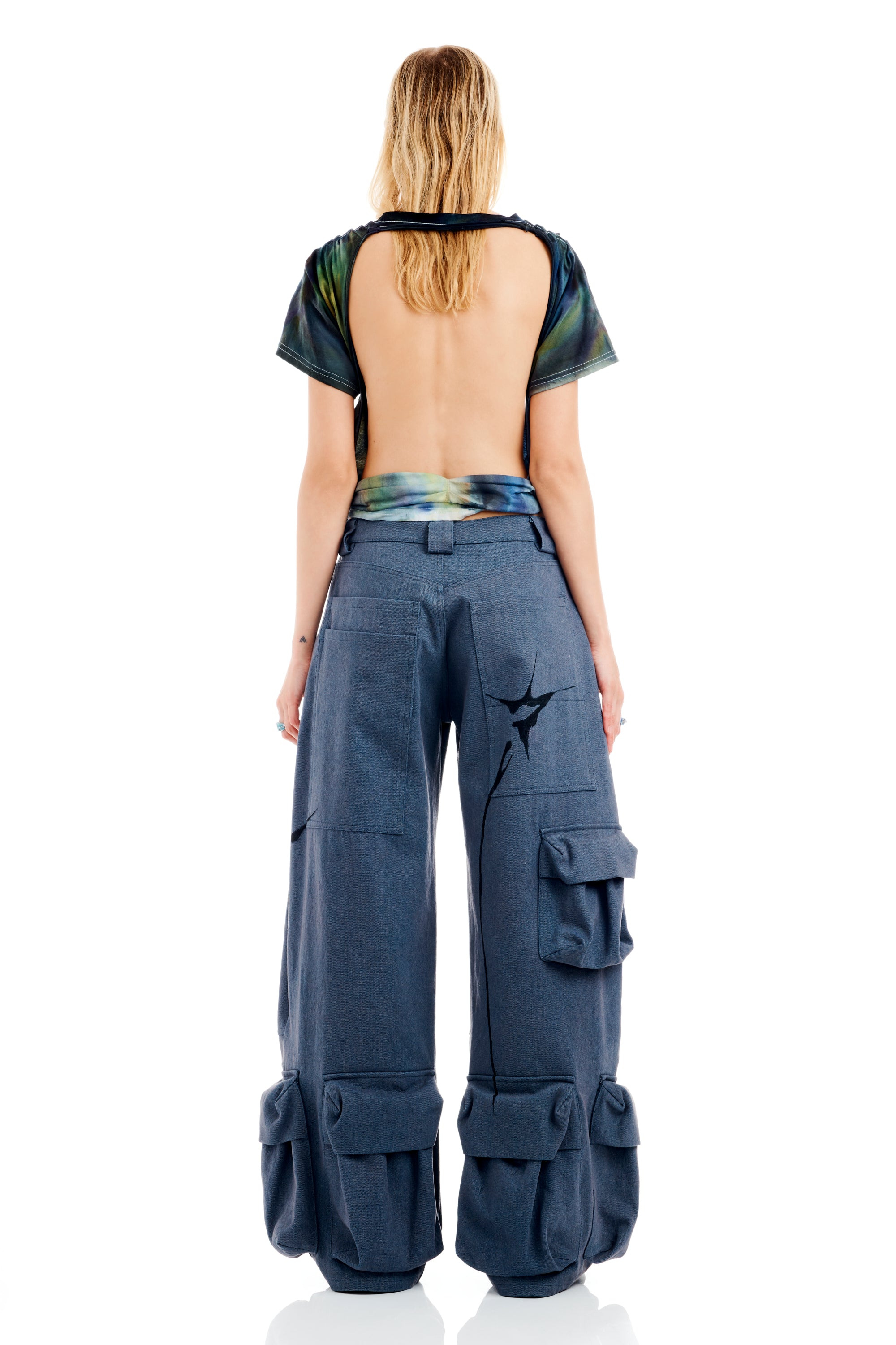 CHARCOAL DENIM GARDEN CARGO PANT - 5