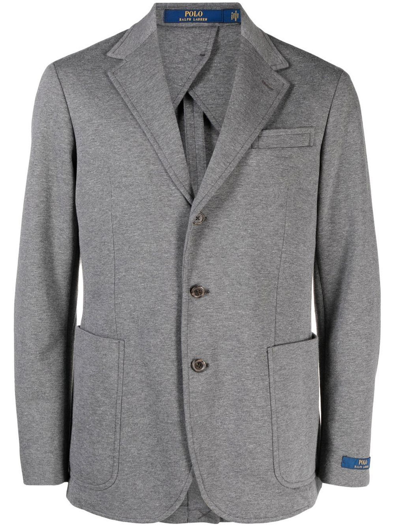 single-breasted cotton-blend blazer 1